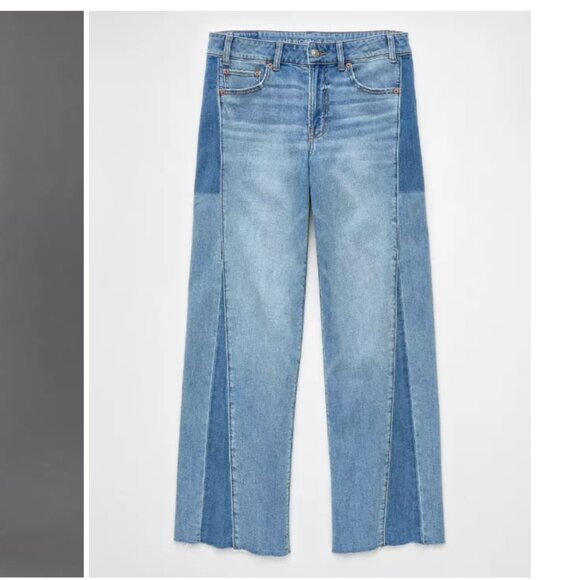 AE Dreamy Drape Stretch Patchwork Low-Rise Baggy Wide-Leg Jean 2 4 regular NWT - Picture 1 of 16